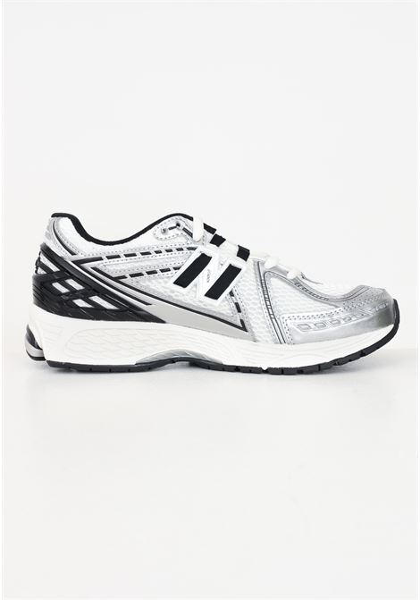 White 1906R sneakers for men and women with metallic silver and black details NEW BALANCE | M1906RER.